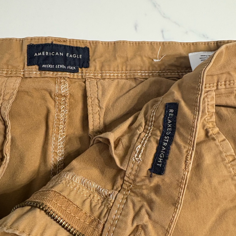 American Eagle Tan Relaxed Straight Pants